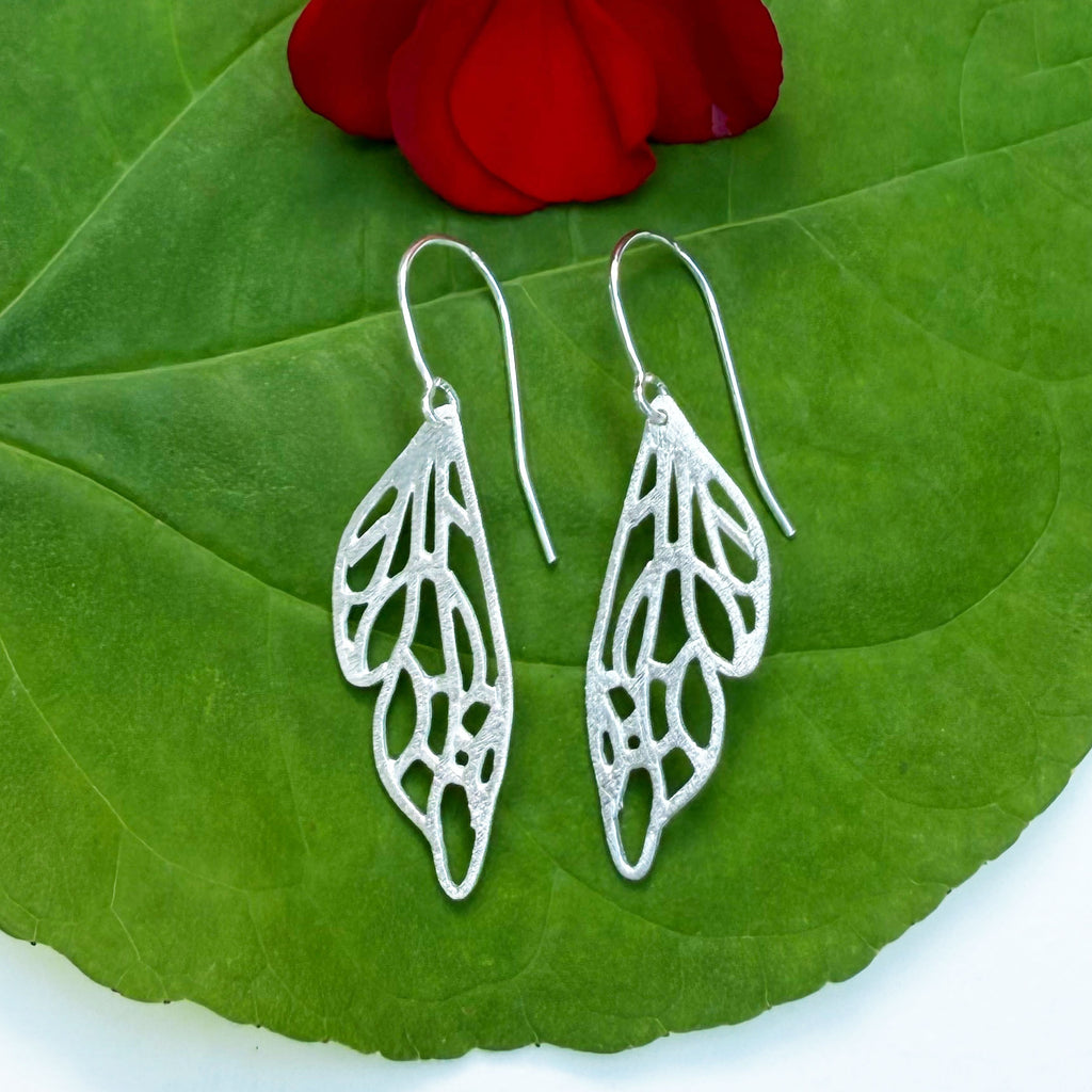 Butterfly Wings Earrings - Sterling Silver, Indonesia