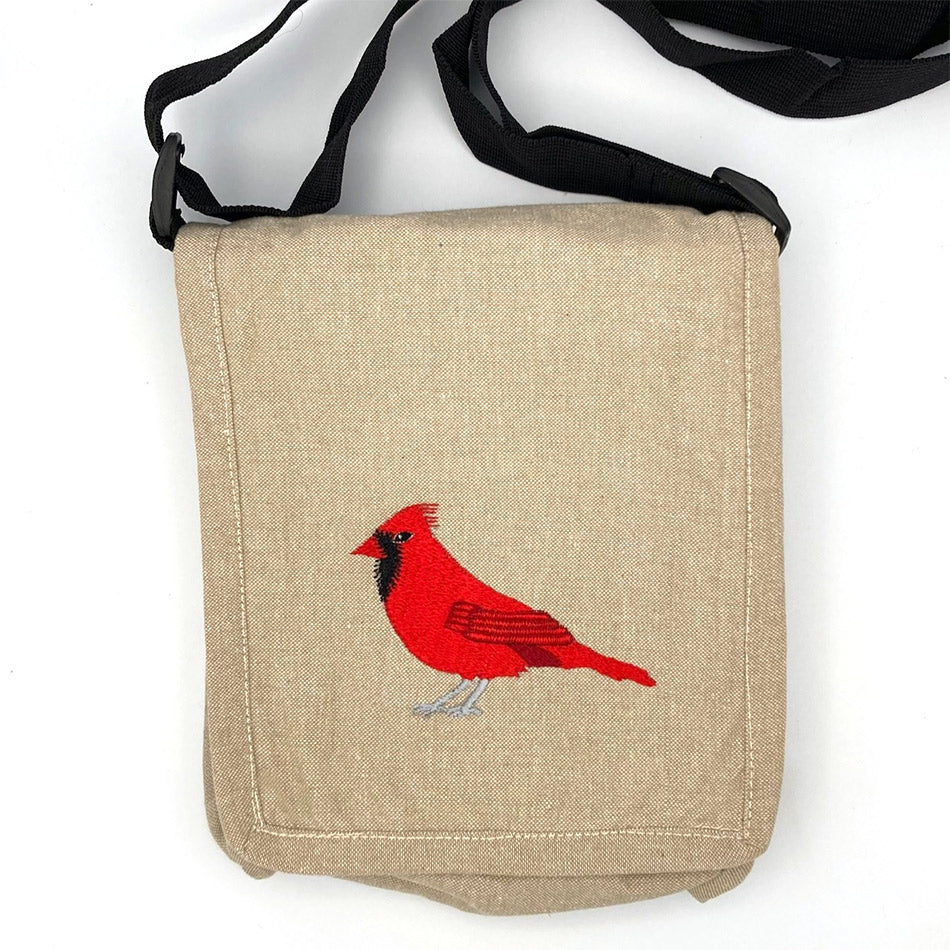 Fair trade cardinal cotton field bag handmade by artisans in Nepal.