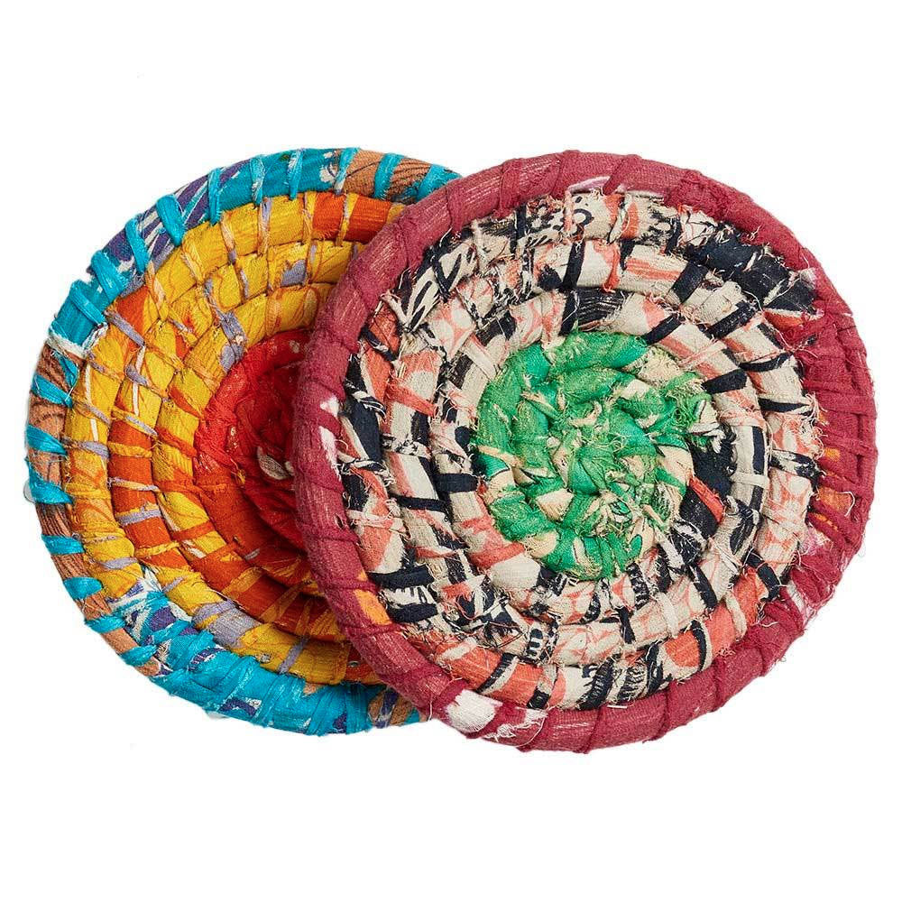 Fair trade trivet handmade recycled saris