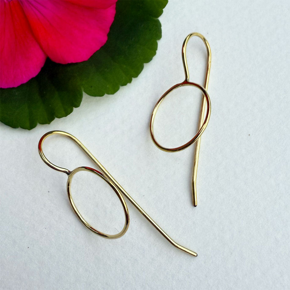 Fair trade brass circle earrings