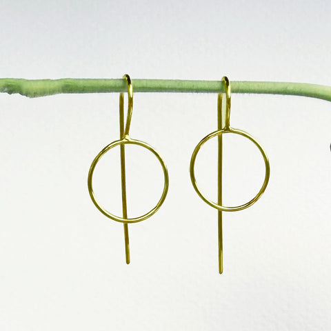 Fair trade brass circle earrings