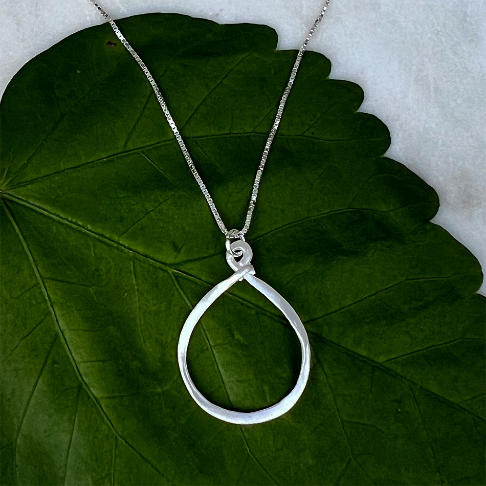 Fair trade sterling silver circle pendant Bali