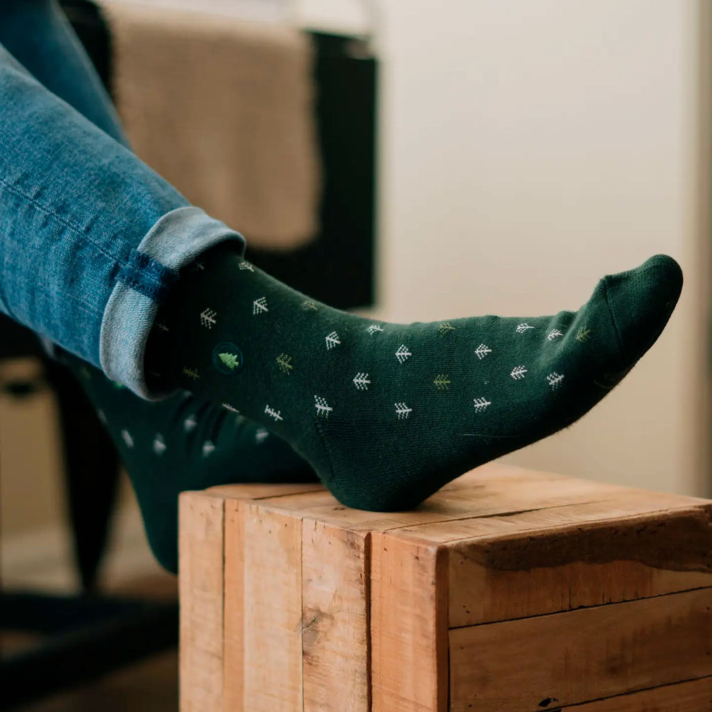 Socks That Plant Trees  (Dark green) - Organic Cotton, India