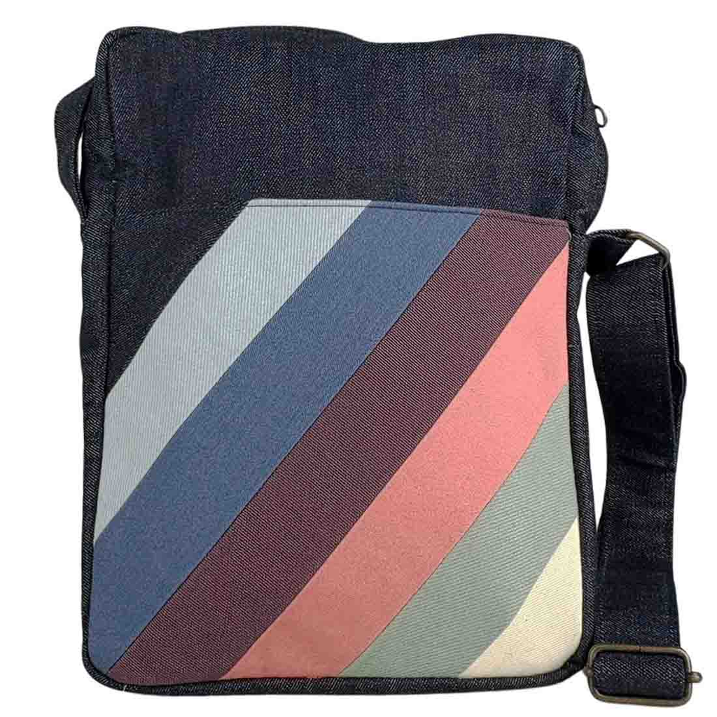 Recycled Cotton Striped Crossbody Bag, Cambodia
