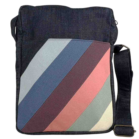 Recycled Cotton Striped Crossbody Bag, Cambodia