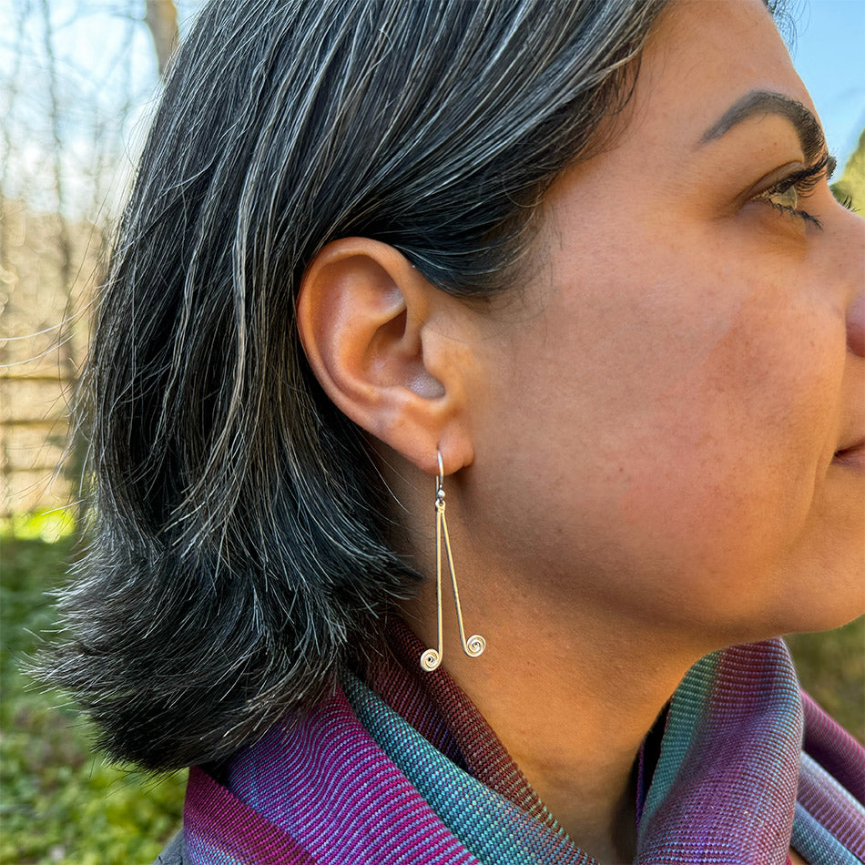 Fair trade sterling silver spiral earrings