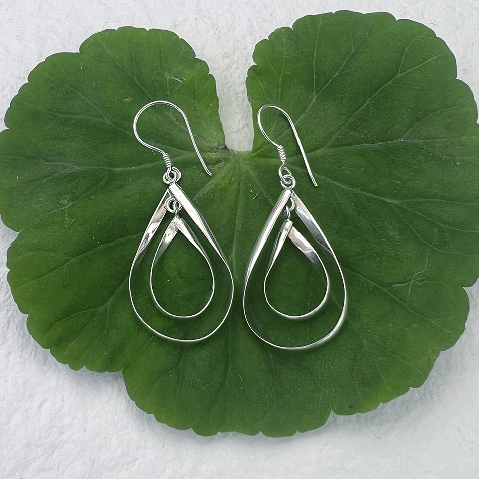 Fair trade sterling silver teardrop earrings