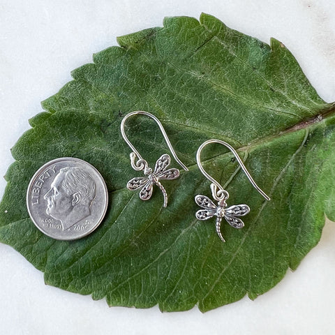 Sterling silver dragonfly fair trade earrings