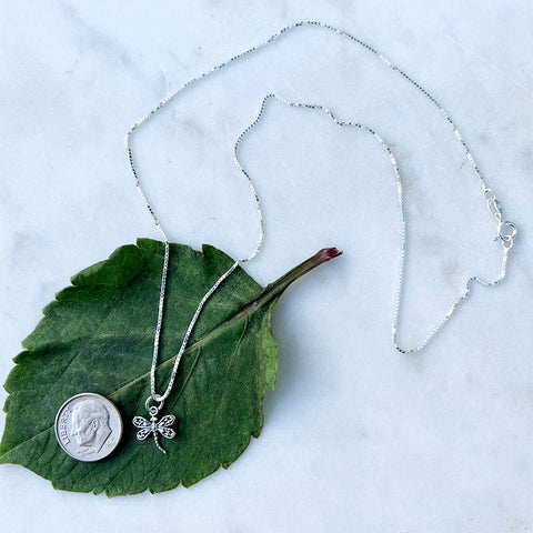Petit Dragonfly Necklace - Sterling Silver, Indonesia