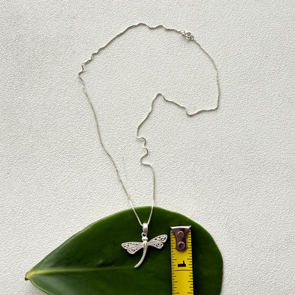 Fair trade sterling silver dragonfly necklace