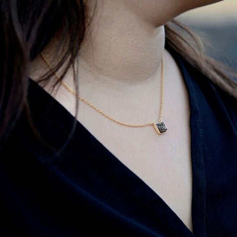 Fair trade marcasite druzy necklace