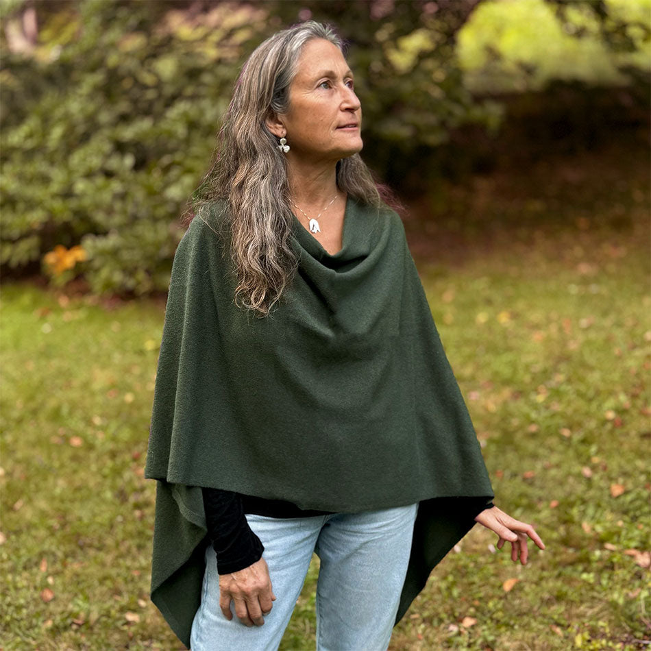 Fair trade cashmere poncho handmade in Nepal