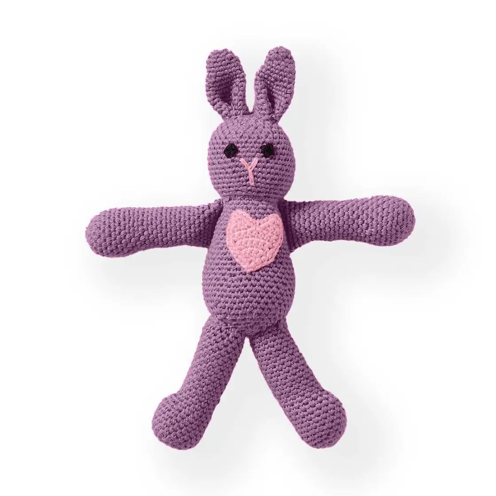 Purple cotton crocheted bunny