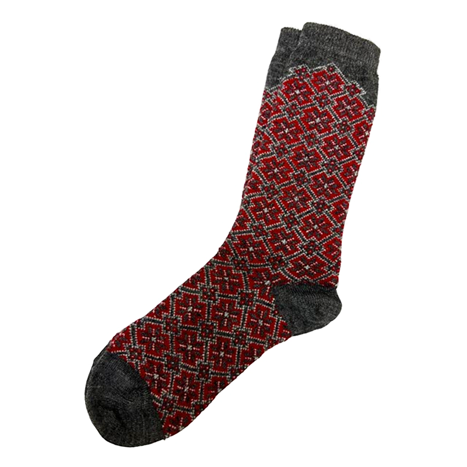 Alpaca socks red gray scandinavian design