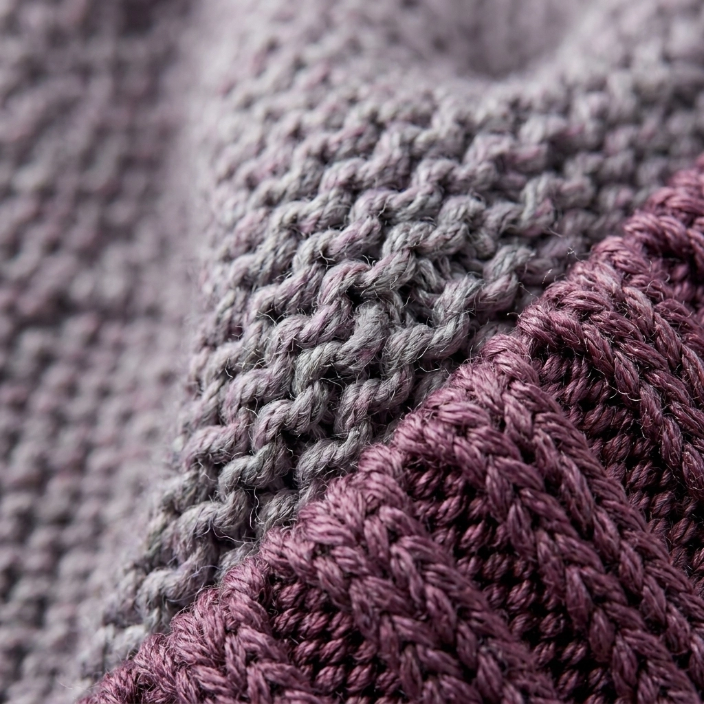 Close up of yarn on baby alpaca hat