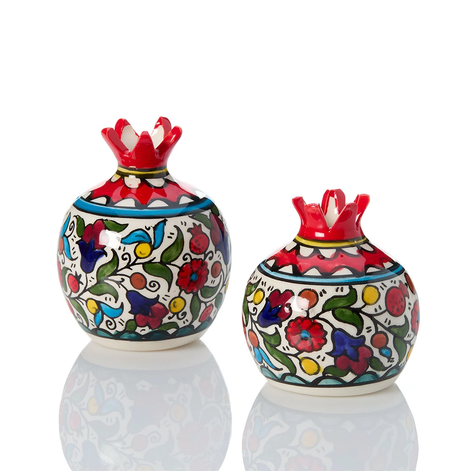 Hand-painted colorful floral bud vases ceramic