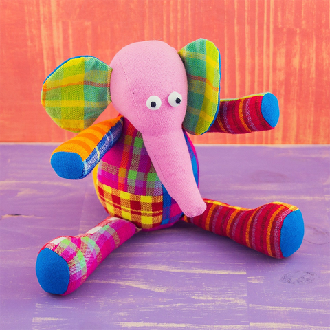 Colorful patchwork elephant doll