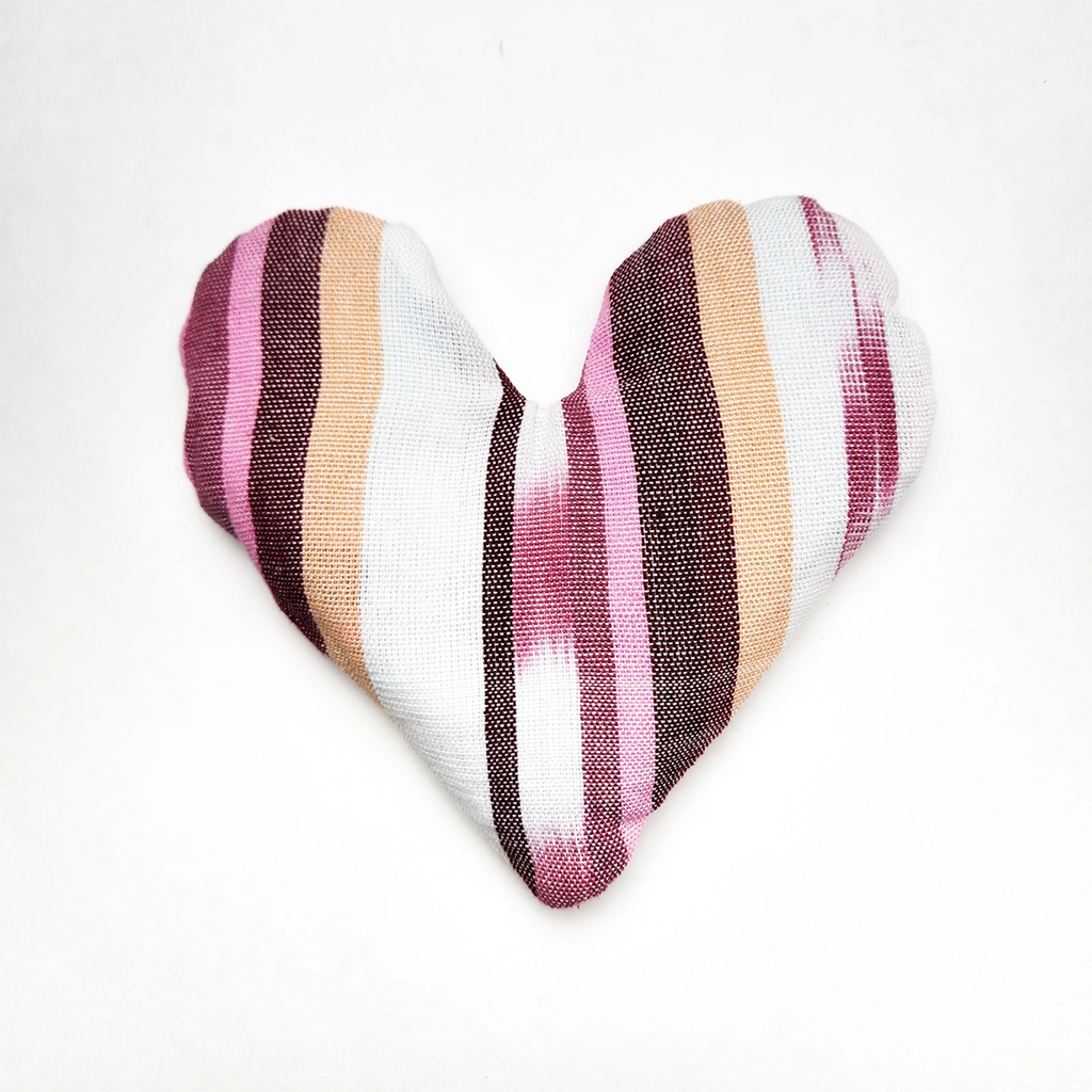 Cotton striped heart-shaped eye pillow