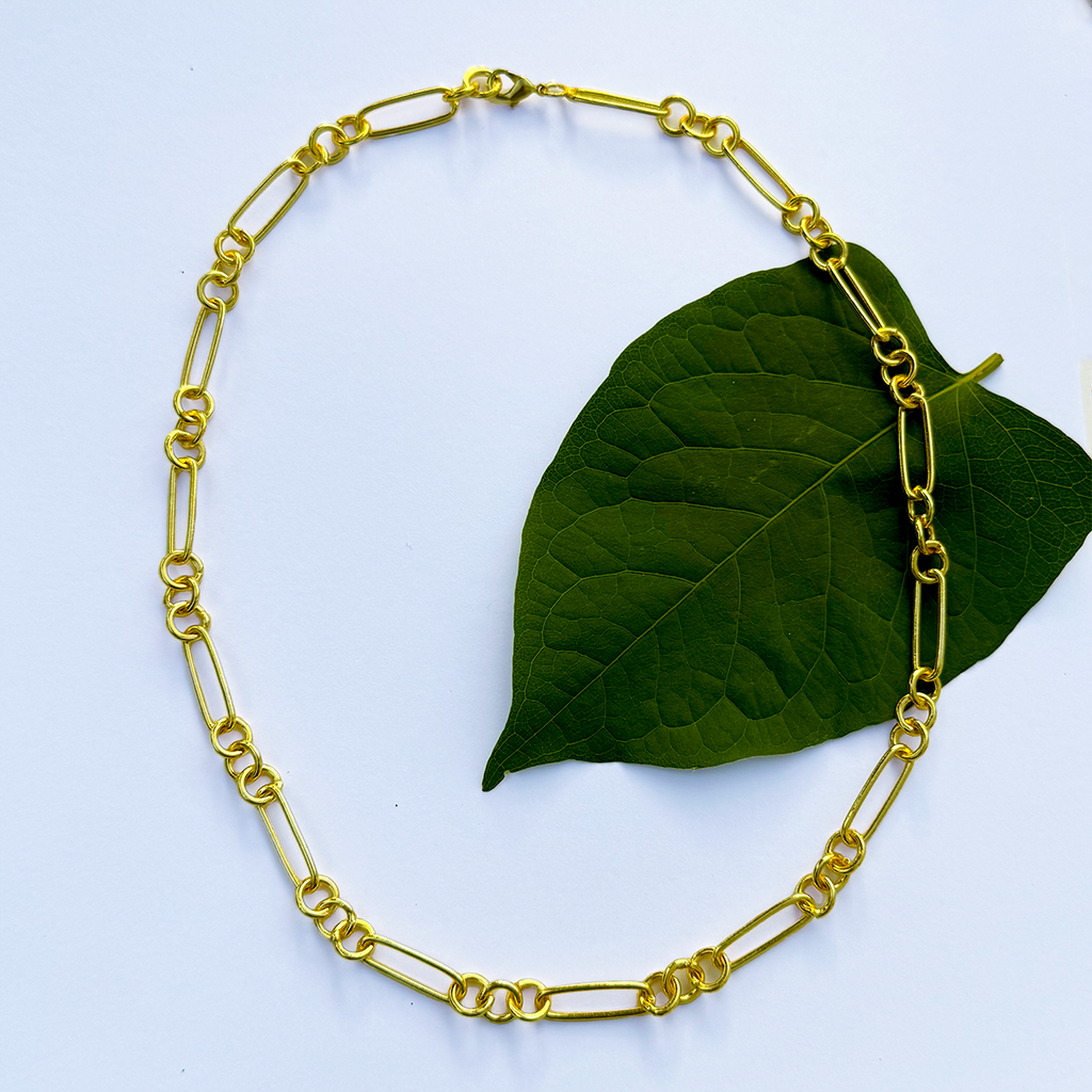 Gold link chain necklace
