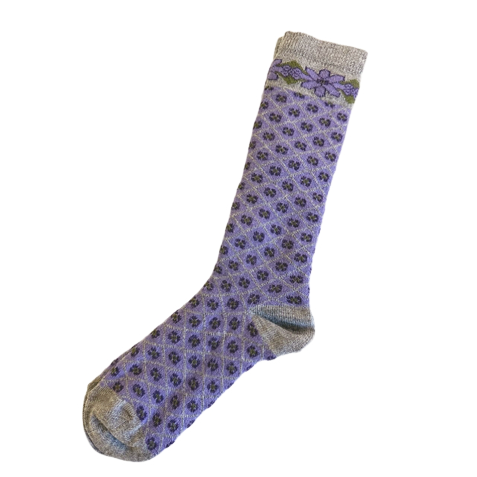 Purple gray alpaca socks