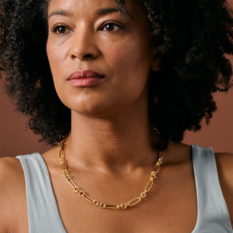 Gold link chain necklace
