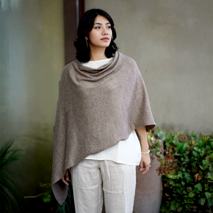 Mocha colored cashmere poncho