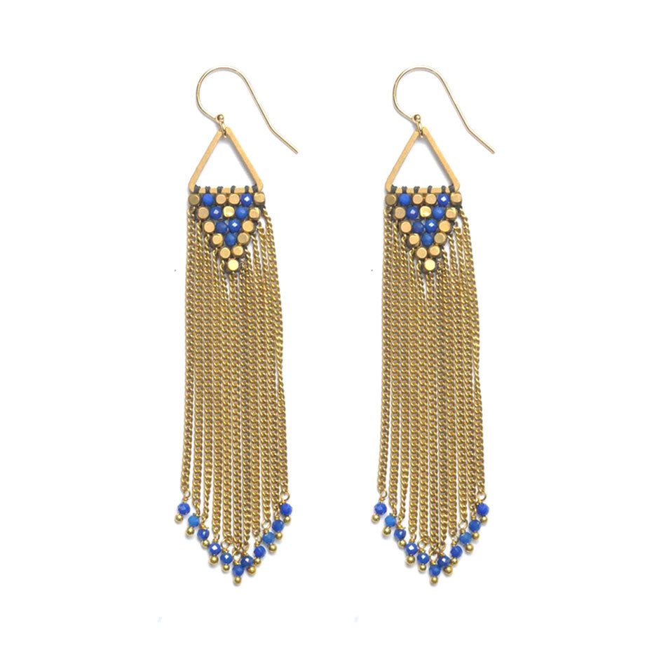Long chain statement earrings