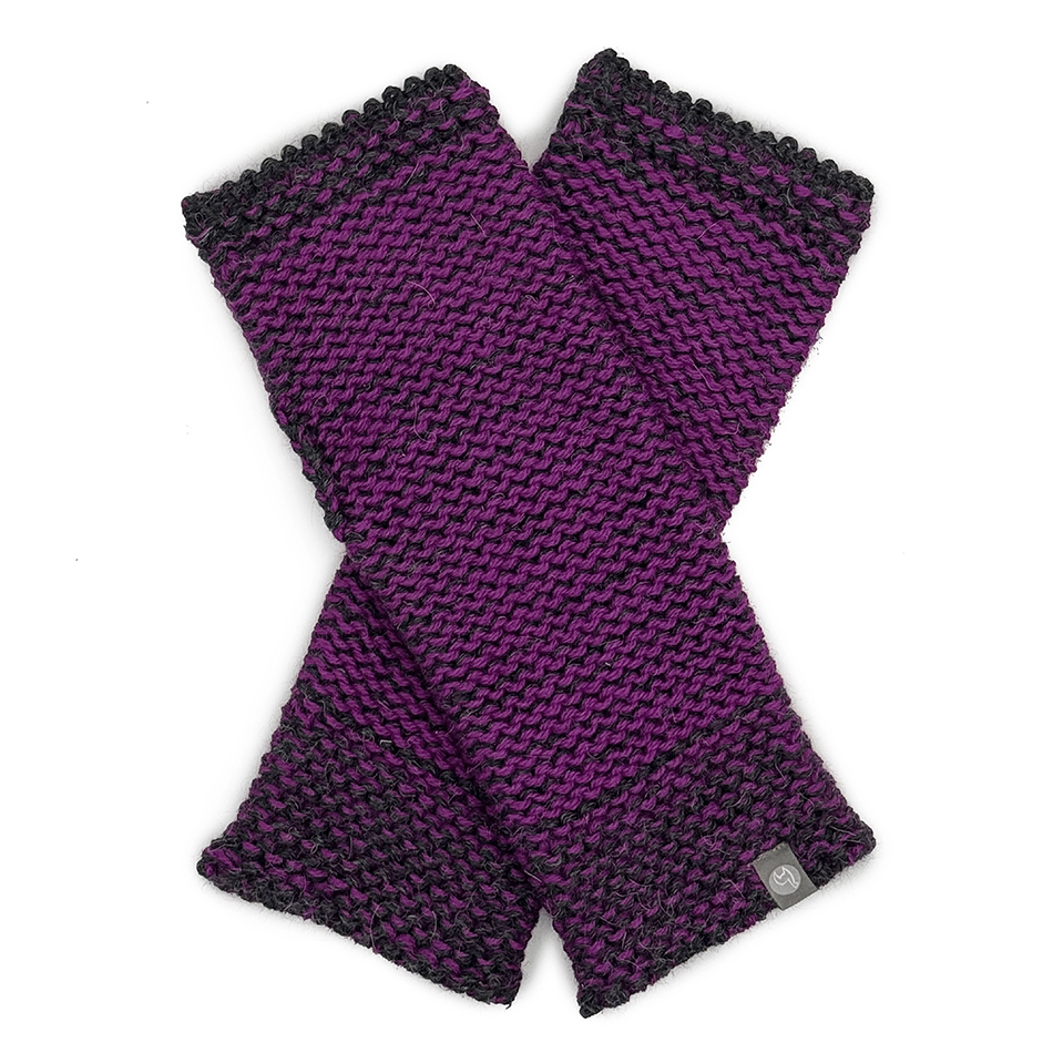 Baby alpaca pink fingerless gloves 
