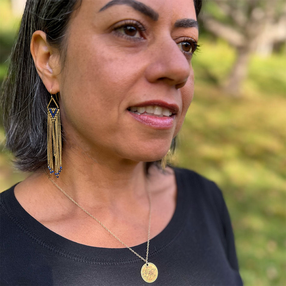 Long dangle chain earrings 