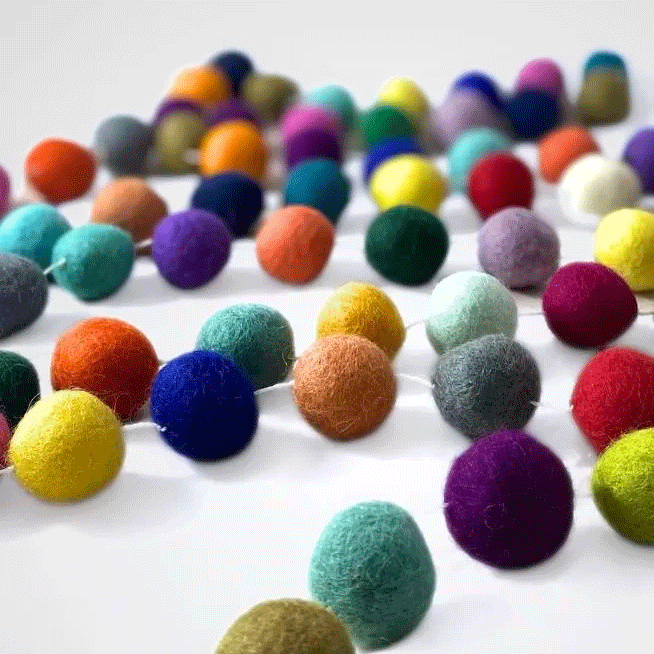 Fair trade felt ball garland