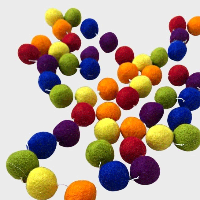 Fair trade felt ball garland