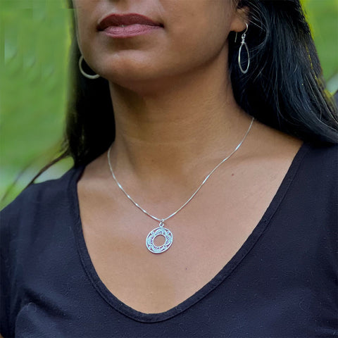 Fair trade sterling silver filigree pendant Bali