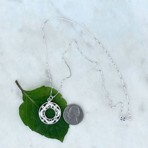 FAir trade sterling silver filigree pendant