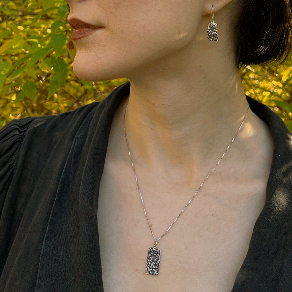 Fair trade sterling silver filigree heart jewelry