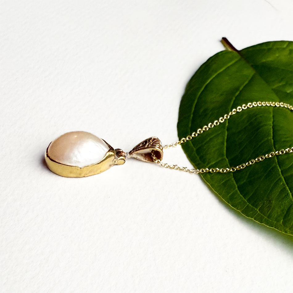 Ethically handmade pearl filigree necklace