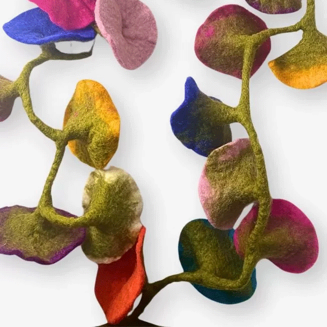 Fair trade felt flower garland handmade