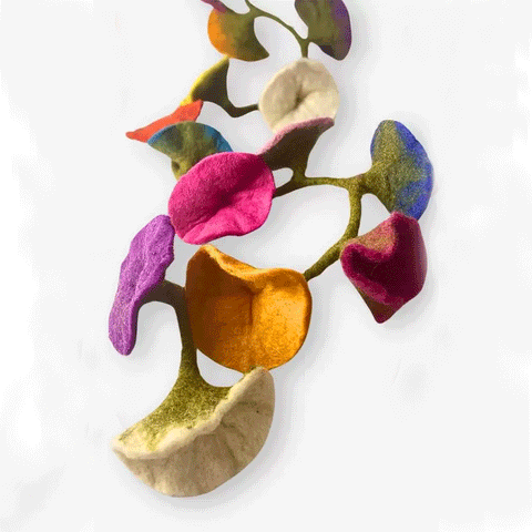 Fair trade felt flower garland handmade