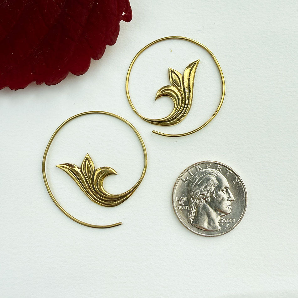 Fleur-De-Lis Spiral Earrings, India