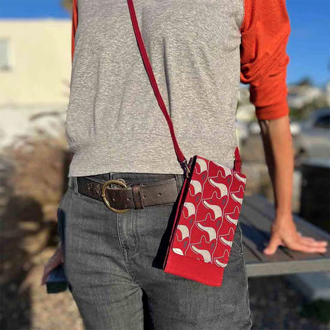 Cell phone bag handmade by survivors of human trafficking