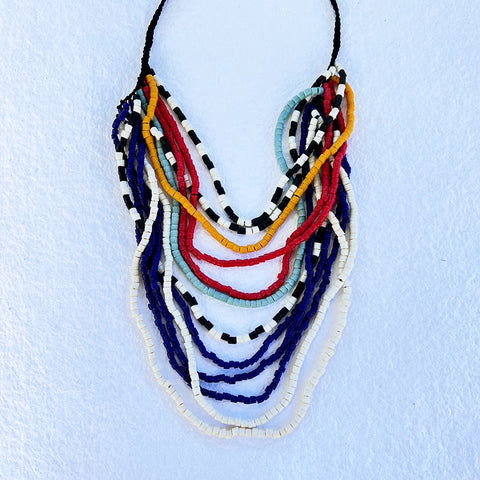 Recycled Glass Statement Necklace - Multicolor, Ghana