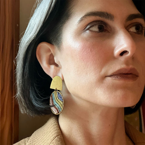 Fair trade bead earrings handmade by artisans in Guatemala