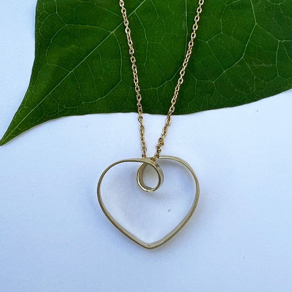 Fair trade brass heart necklace