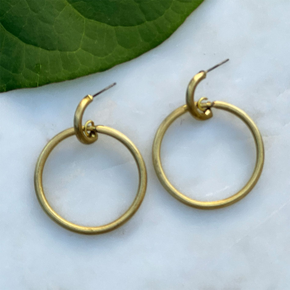 fair trade brass hoops ethically handmade in India