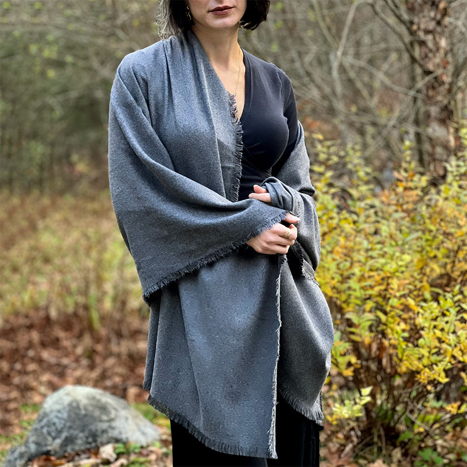 Fair trade cashmere silk cotton wrap scarf