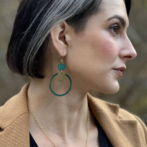 Fair trade hoop earrings handmade by artisans in India