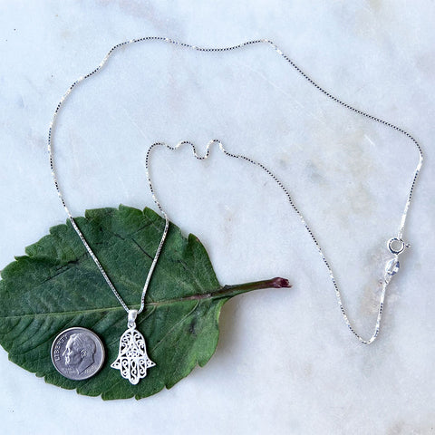 Fair trade hamsa pendant sterling silver