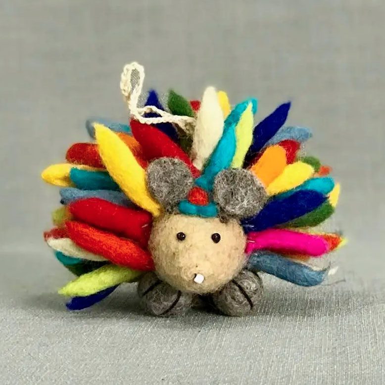 Fair trade rainbow felt hedgehog