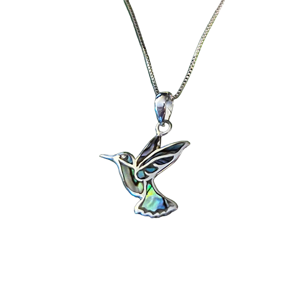 Abalone Hummingbird Necklace - Sterling Silver, Indonesia
