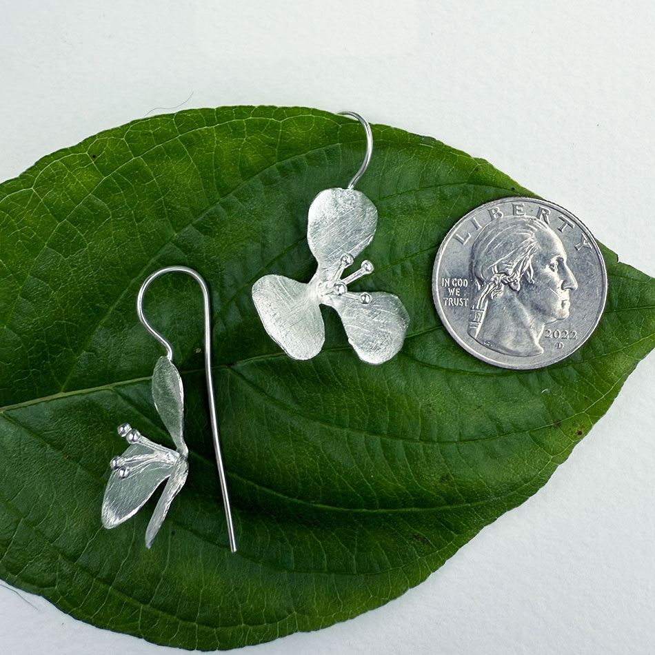 Ethically handmade sterling silver flower earrings