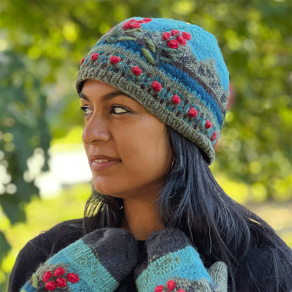 Fair trade wool hat hand knit